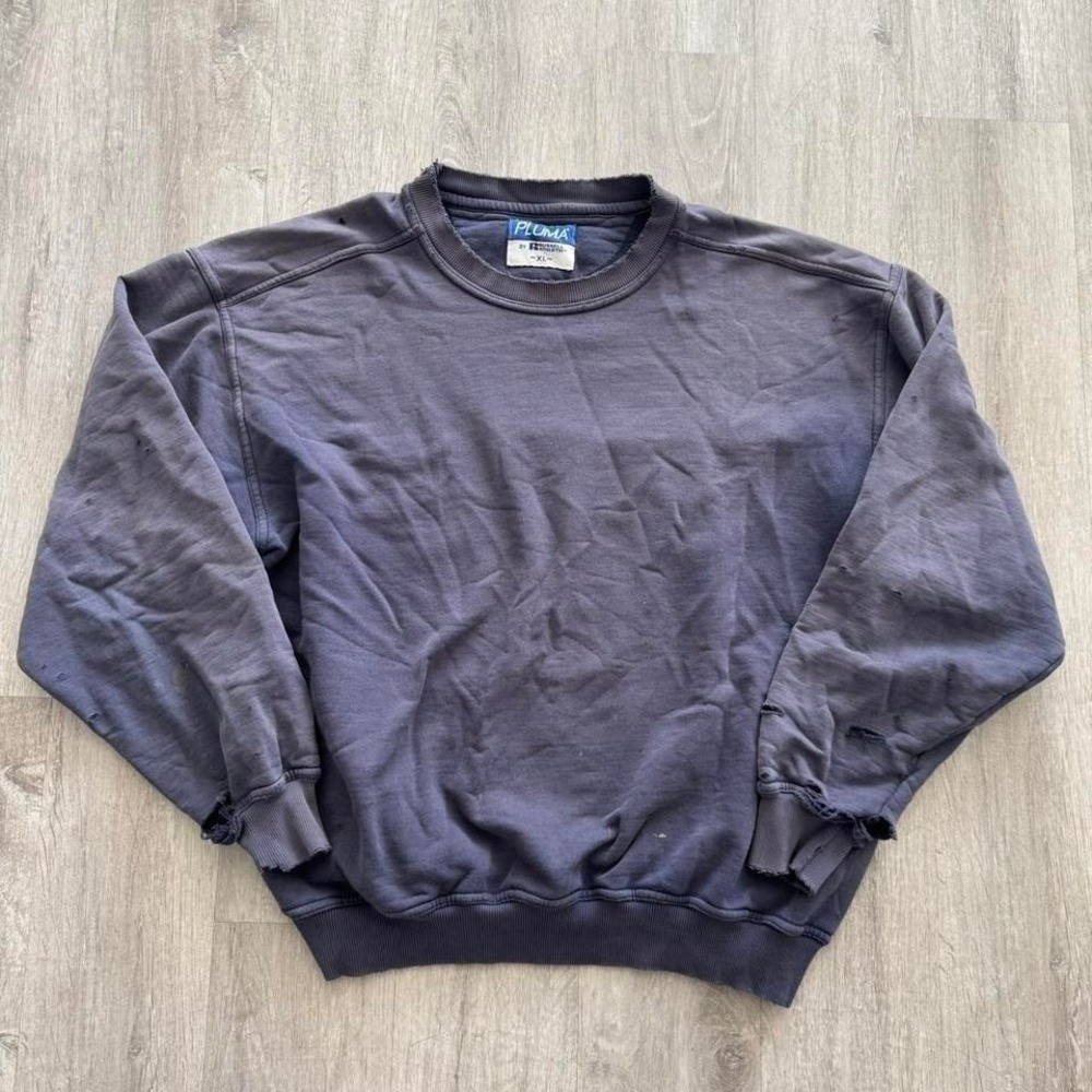 Vintage 90's pluma by Russell faded blank blue crewneck sweatshirt size XL